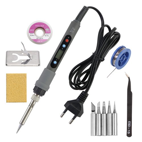 Imagen de Estación de Soldadura Digital de 80W con Pantalla LCD, Temperatura Ajustable, 220V - Kit Completo para Reparaciones Electrónicas