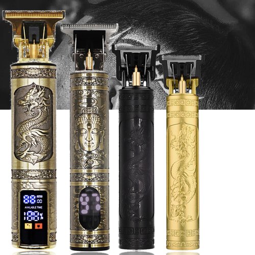 Imagen de Máquina de Afeitar Eléctrica para Hombre Inalámbrica T9 Vintage Recargable con Corte Preciso y Diseño Retro