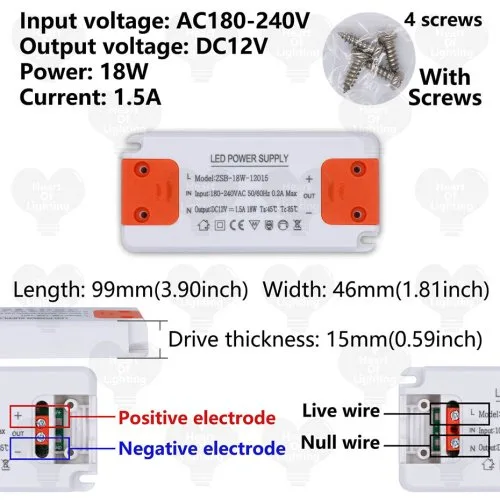 DC12V 18W 1,5A
