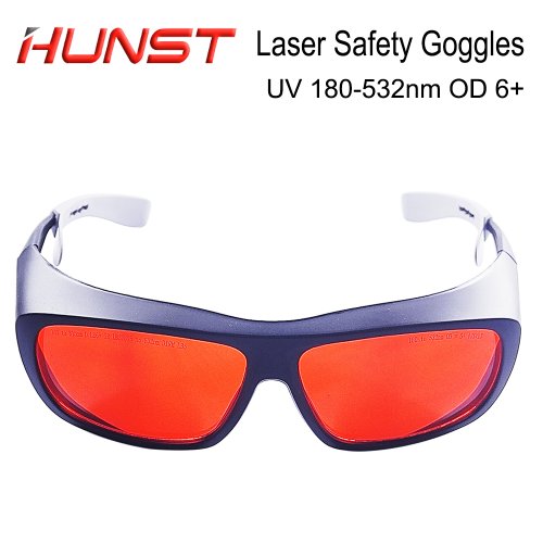 Imagen de Gafas Protectoras Láser Profesionales HUNST OD6 para Rayos UV 355nm, Azul 450nm y Verde 520nm/532nm - Seguridad Óptima en Aplicaciones Industriales
