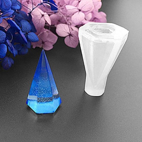 Immagine di Cono Stampo in silicone fai-da-te Stampo per ciondolo cono di diamante 3D per ciondolo in resina Strumento per la creazione di gioielli artigianali Nuovo arrivo