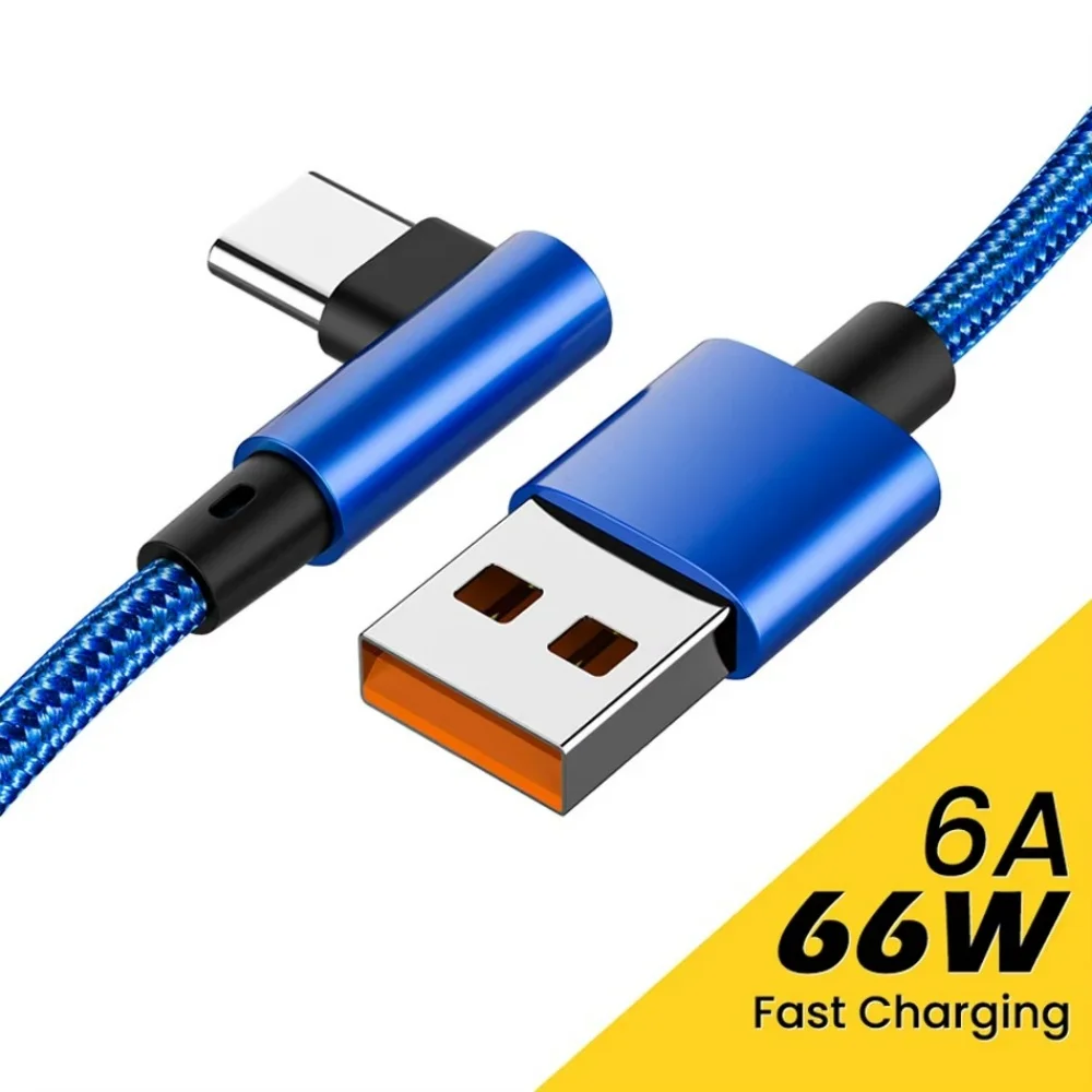 Zdjęcie Kabel USB C 6A 66W Kabel USB C do szybkiego ładowania typu C do urządzeń Samsung Xiaomi Huawei OnePlus Android 0,25-3 m