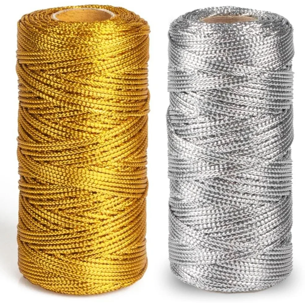 Afbeelding van 100 Meter Macramé Koord van 1,5 mm in Goud en Zilver – Ideaal voor DIY Projecten, Naaien en Creatieve Handwerken