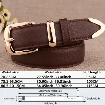 Image de Ceinture en cuir véritable femme boucle dorée élégante