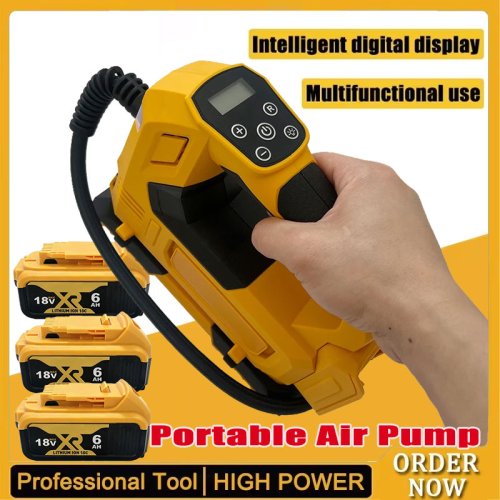 Immagine di Dewalt Pompa d'aria portatile per gonfiaggio pneumatici Compressore ricaricabile Strumenti per gonfiaggio pneumatici per auto elettriche senza fili digitali per batteria da 20 V