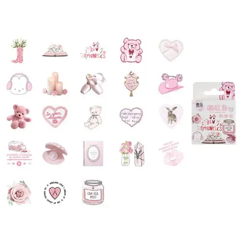 Image de Stickers Lapin & Ours Rose - Décoration Créative
