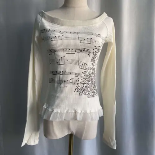 Image de T-Shirt Punk Femme Manches Longues - Style Y2K & Mode Coréenne