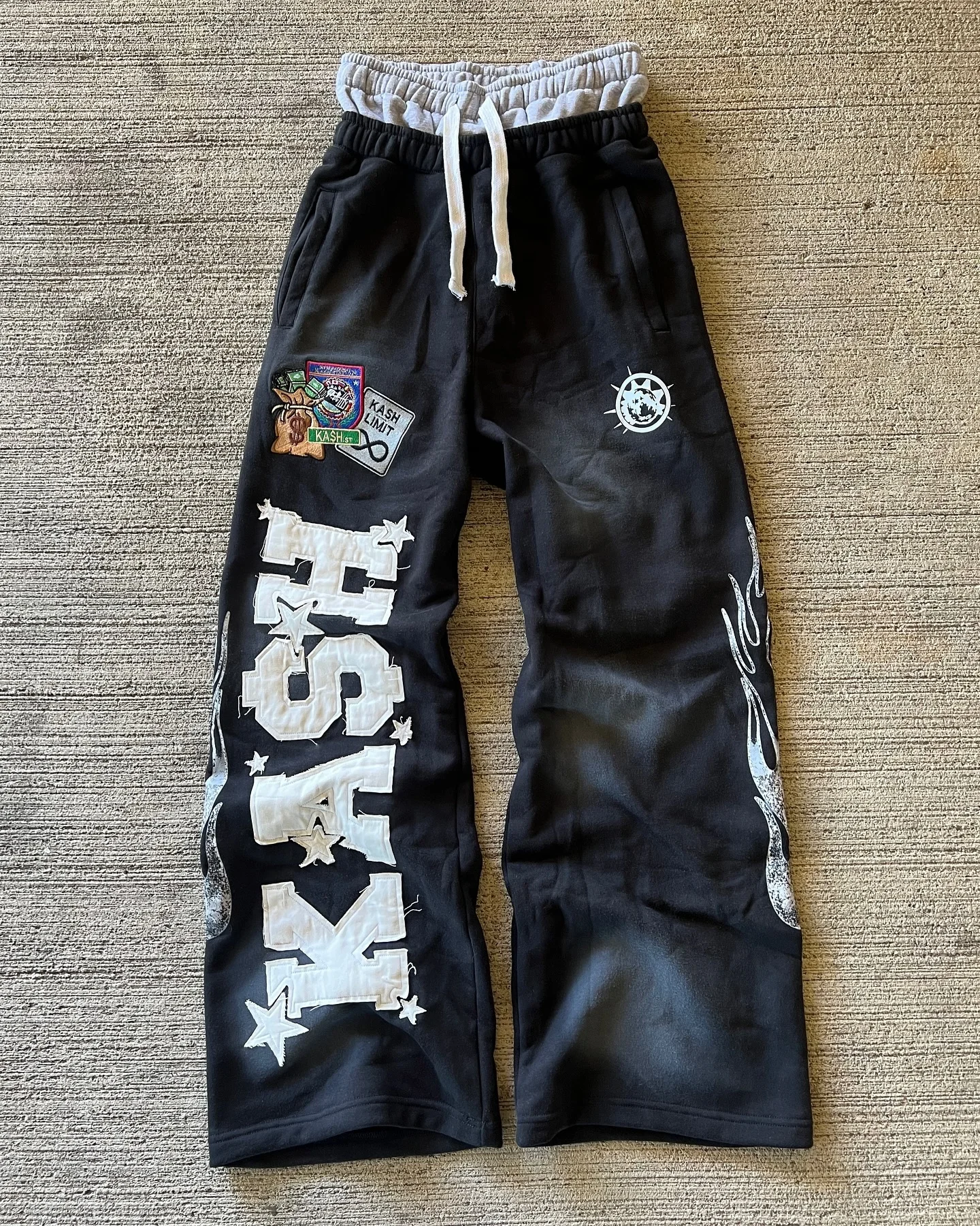 Imagen de Pantalones de Chándal Americanos Y2K para Hombre con Diseño Gótico de Hip Hop, Parche de Letras, Estilo Retro de Doble Capa, Informales y Holgados con Cintura Elástica para Correr