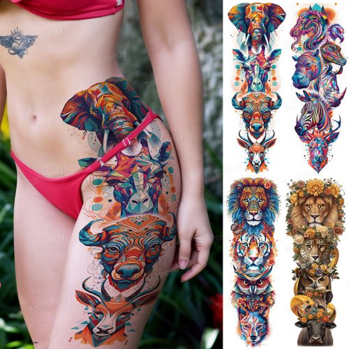 Bild von Temporäre Tattoo-Aufkleber – Große Größe für Oberschenkel & Arm