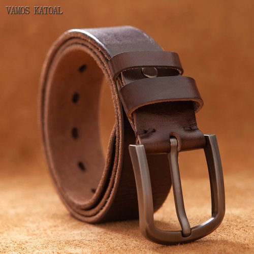 Afbeelding van Luxe Bruine Leren Riemen voor Heren – Vintage Cowboy Stijl