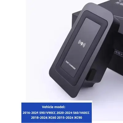 Image de chargeur de téléphone sans fil pour voiture support de chargement pour volvo xc90 s90 v90 xc60 s60 v60 c60 2018 2021 accessoires