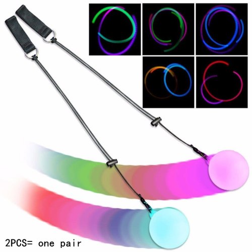 Immagine di Palla LED RGB per Danza del Ventre con Luci Colorate - Set da 2 Pezzi per Spettacoli Teatrali e Performance per Bambini e Adulti
