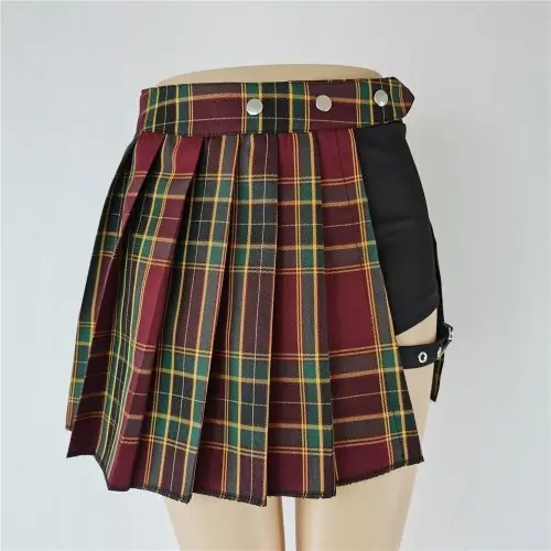 Image de Jupe Courte Tartan Plissée - Style Urbain & Décontracté