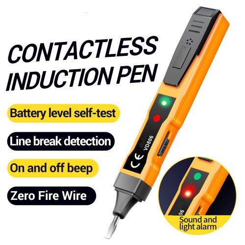 Image de Stylo Testeur Électrique Sans Contact - Détecteur de Tension AC/DC