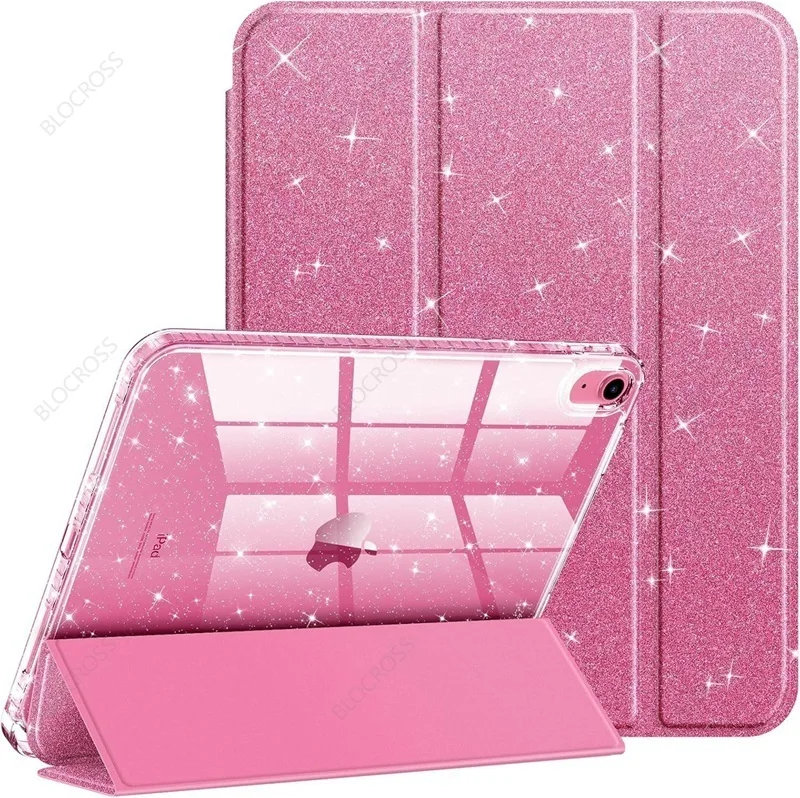 Afbeelding van Voor iPad A16 11e 10e Case met Potloodhouder Glinsterende Sparkly Tri-fold Stand Cover voor iPad 10.2 10.5 Air 4 5 Air 11 10.9