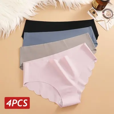 Image de Culottes Sans Couture en Soie Glacée - Ensemble 4 Pièces