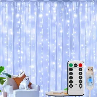 Image de Rideau LED USB - Décoration Lumineuse pour Fêtes