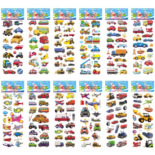 Bild von 3D Puffy Aufkleber für Kinder – Tier- & Früchte-Motiv