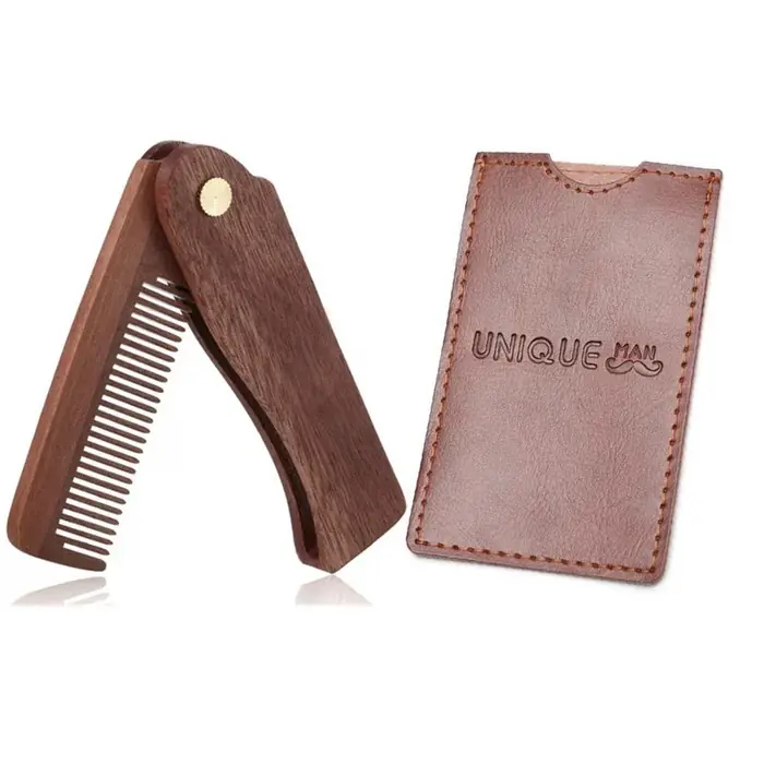 Image de Peigne à Barbe en Bois de Santal - Élégant & Pratique