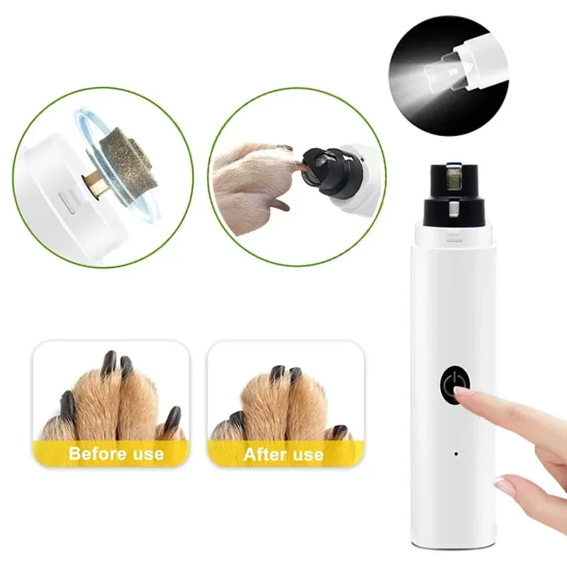 Bild von Elektrischer Nagelschleifer für Hunde und Katzen – Wiederaufladbar mit USB, LED-Licht und Leisebetrieb für sichere und sanfte Pflege der Tierpfoten