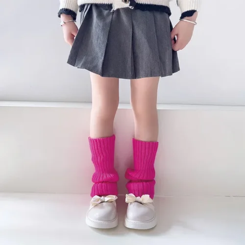 Image of 19 Style Candy Color Korean Sweet Kids Leg Warmers Knitted Foot Cover Children Girls Solid Autumn Winter Elastic Tube Socks