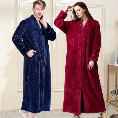 Image de Peignoir Extra Long Luxe - Confort Hiver pour Femmes Enceintes & Hommes
