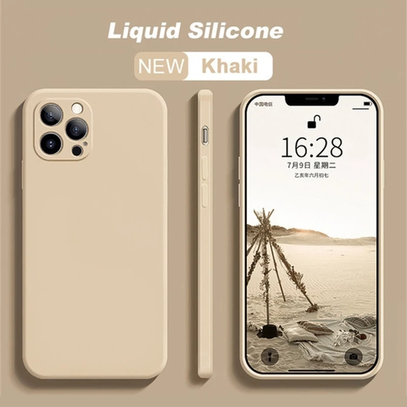 Afbeelding van Vloeibare Siliconen Hoesje voor iPhone – Perfecte Bescherming & Stijl