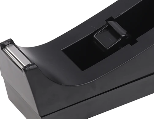Imagen de Dispensador de Cinta Adhesiva Compacto para Escritorio, Negro con Base Antideslizante y Cortador Integrado – Ideal para Oficina y Escuela