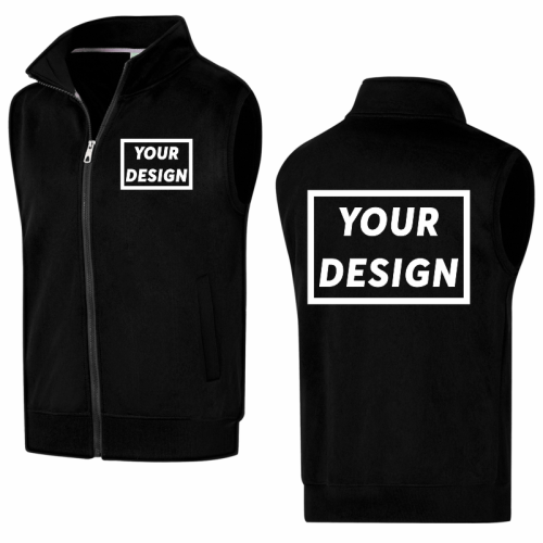 Imagen de Chaleco Polar de Invierno con Logotipo Personalizado, Chaleco Informal de Color Sólido con Marca de Empresa Bordada, Prenda Cálida de Terciopelo con Estampado de Texto