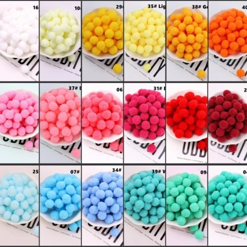 Image de Mini Boules de Pompons Colorées - Décoration & Bricolage