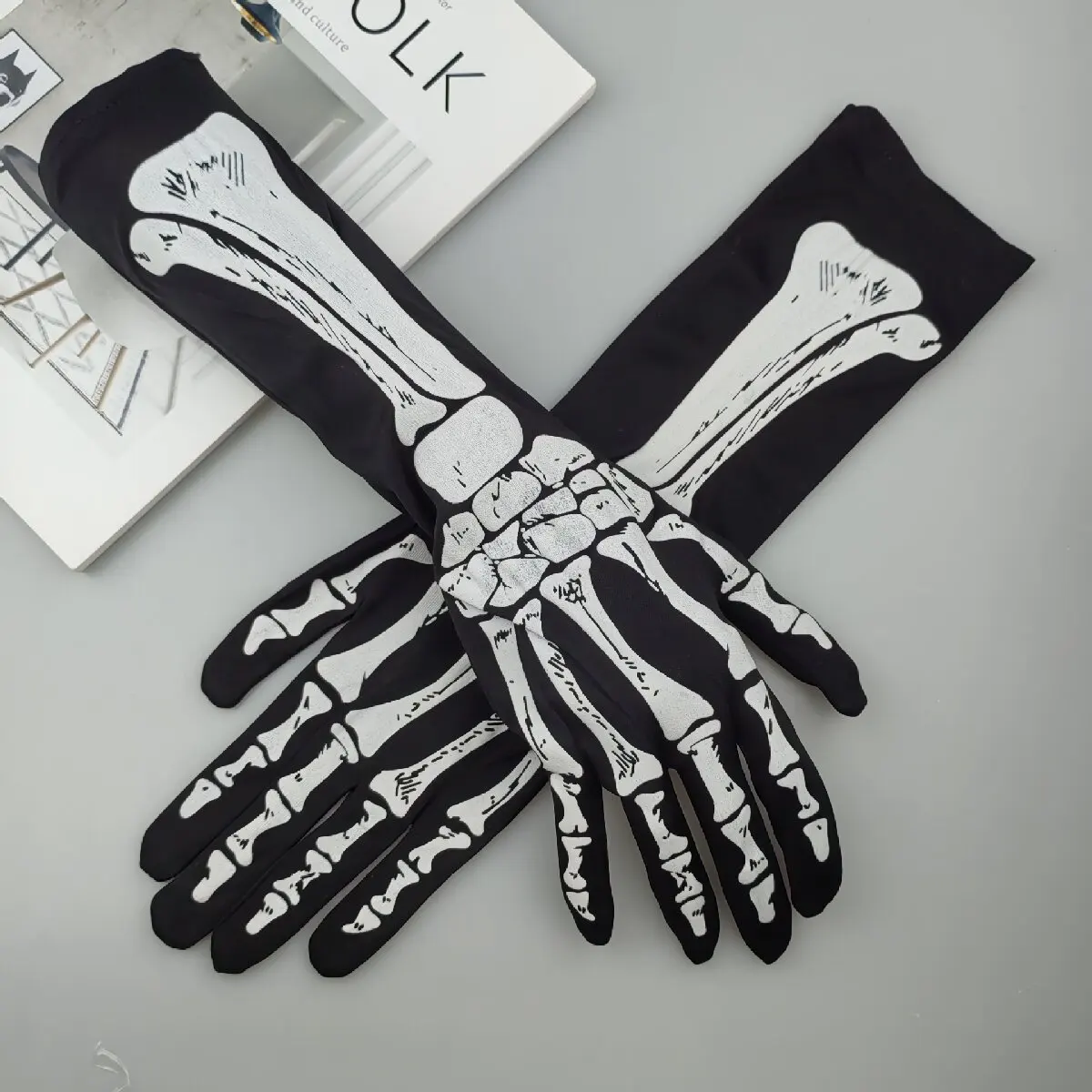 Zdjęcie Rękawice Szkielet Halloween Szkielet Rękawice do Sztuczek Mroczny Wiatr Wypukłe Rękawice Szkielet Duch Kostium na Festiwal
