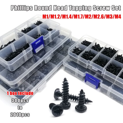 Immagine di Kit Viti Autofilettanti Mini Mix - Acciaio Nero per Legno