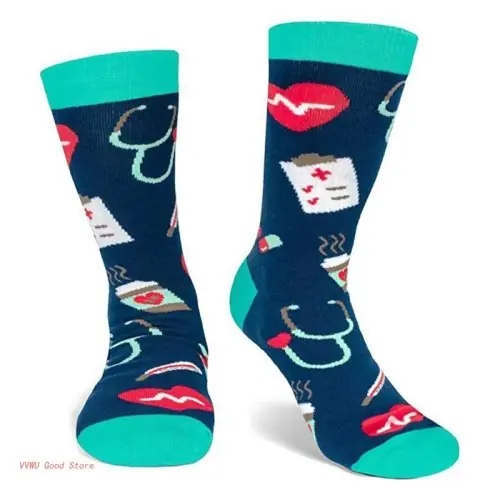 Image de Chaussettes Médicales Amusantes avec Stéthoscope
