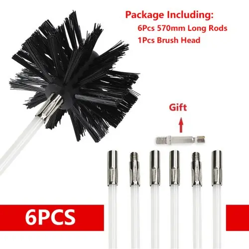 Image de Brosse Flexible Long Manche 150mm - Nettoyage Tuyaux, Cheminées & Toits