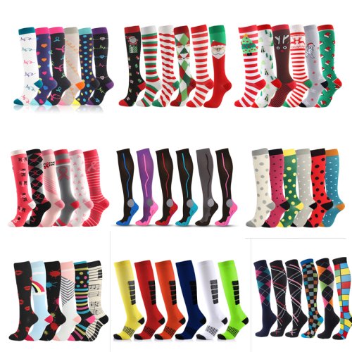 Imagen de Calcetines de Compresión Hasta la Rodilla 30 mmHg para Mujeres y Hombres – Pack de 3, 6 o 7 Pares, Ideales para Deportistas, Edema, Diabetes y Venas Varicosas
