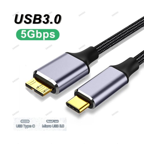 Imagen de Adaptador USB 3.0 Micro B a Tipo C - Conexión Rápida para Disco Duro Externo