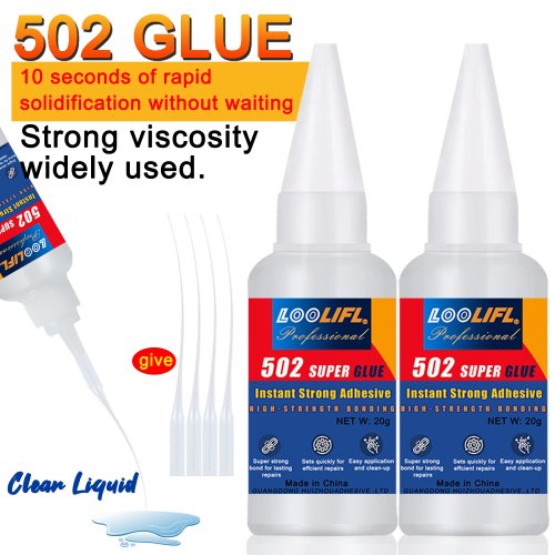 Image of Natural Strong Bond Super Glue Set – 5-Pack Instant Cyanoacrylate Adhesive for Leather, Rubber, Wood, and Metal with Precision Applicator Tip