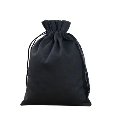 Image de Pochette de Mariage Noire en Toile Épaisse - Sac de Rangement Robuste