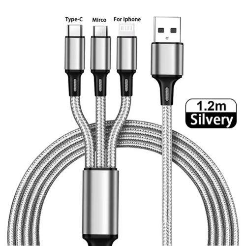 Immagine di Cavo USB 3 IN 1 Cavo caricabatterie micro USB tipo C Multi porta USB 2A Cavo di ricarica rapida per Xiaomi iPhone 11 12 13 Pro Max Samsung