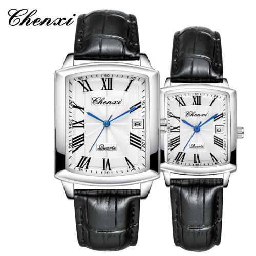 Zdjęcie Elegancki Zegarek Kwarcowy Chenxi 079A z Skórzanym Paskiem – Klasyczny Model Retro z Kalendarzem i Wodoszczelnością dla Mężczyzn i Kobiet