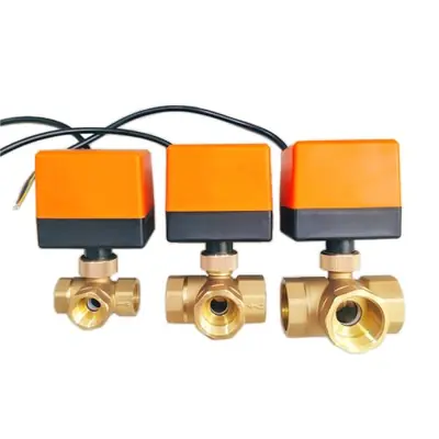 Image de Vanne à Bille Électrique 3 Voies - AC220V pour Chauffage et Climatisation