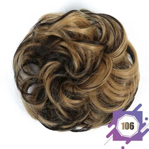 Image de Perruque Synthétique Chignon Bouclé - Look Naturel & Facile à Porter