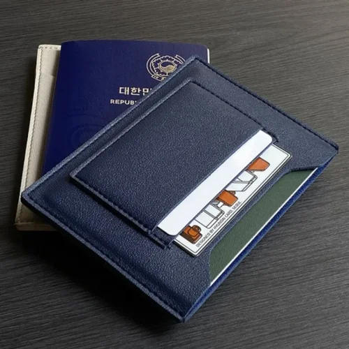 Image of Unisex Passport Cover - Waterproof PU Leather with Multi-Slots - Portable Card Holder for Women & Men