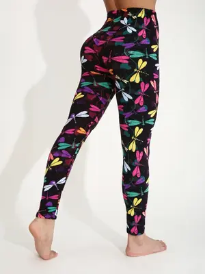 Image de Legging Femme Motif Libellule - Élégant & Sportif