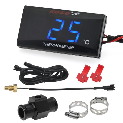 Image of Digital LCD Motorcycle Water Temperature Gauge with Sensor for XMAX 250, 300, NMAX, CB400, CB500X – Koso Style Mini Meter