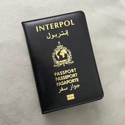 Immagine di Porta Passaporto Interpol Stile Polizia Internazionale