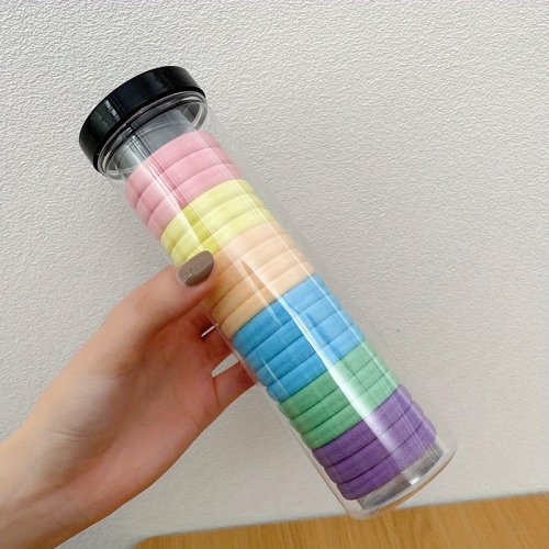 Immagine di 20 pz/lattina Anello Per Capelli Alta Elastico Fasce Stile Francese Cravatta Corda Per Capelli Adden...