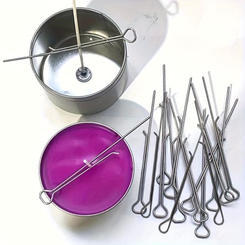Afbeelding van RVS Kaarsenlont Houders met Clip – Professionele Lont Fixer voor Perfecte Kaarsenmaken, 5-10 Stuks, Metalen Centreerapparaat