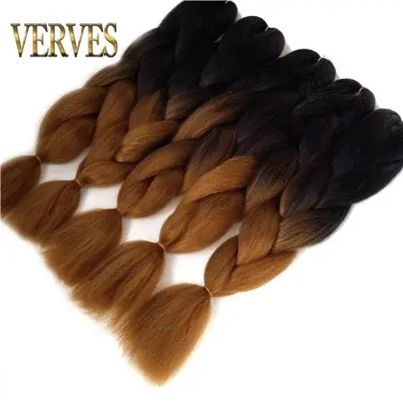 Image de Extensions de Cheveux Tresses Synthétiques 24" Ombre Rose Rouge Bleu