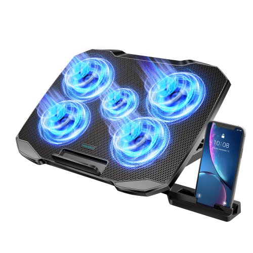 Image de Support de refroidissement pour PC portable 5 ventilateurs silencieux